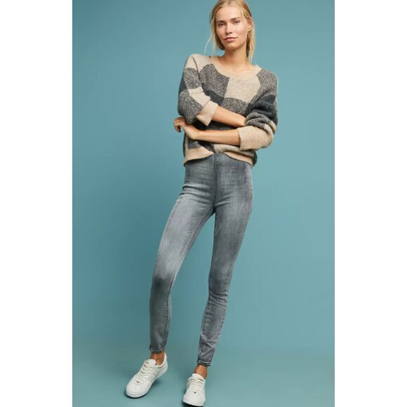 Pilcro and the Letterpress 30 Women's Gray Leggings High-Rise Denim Pull On - Picture 1 of 8